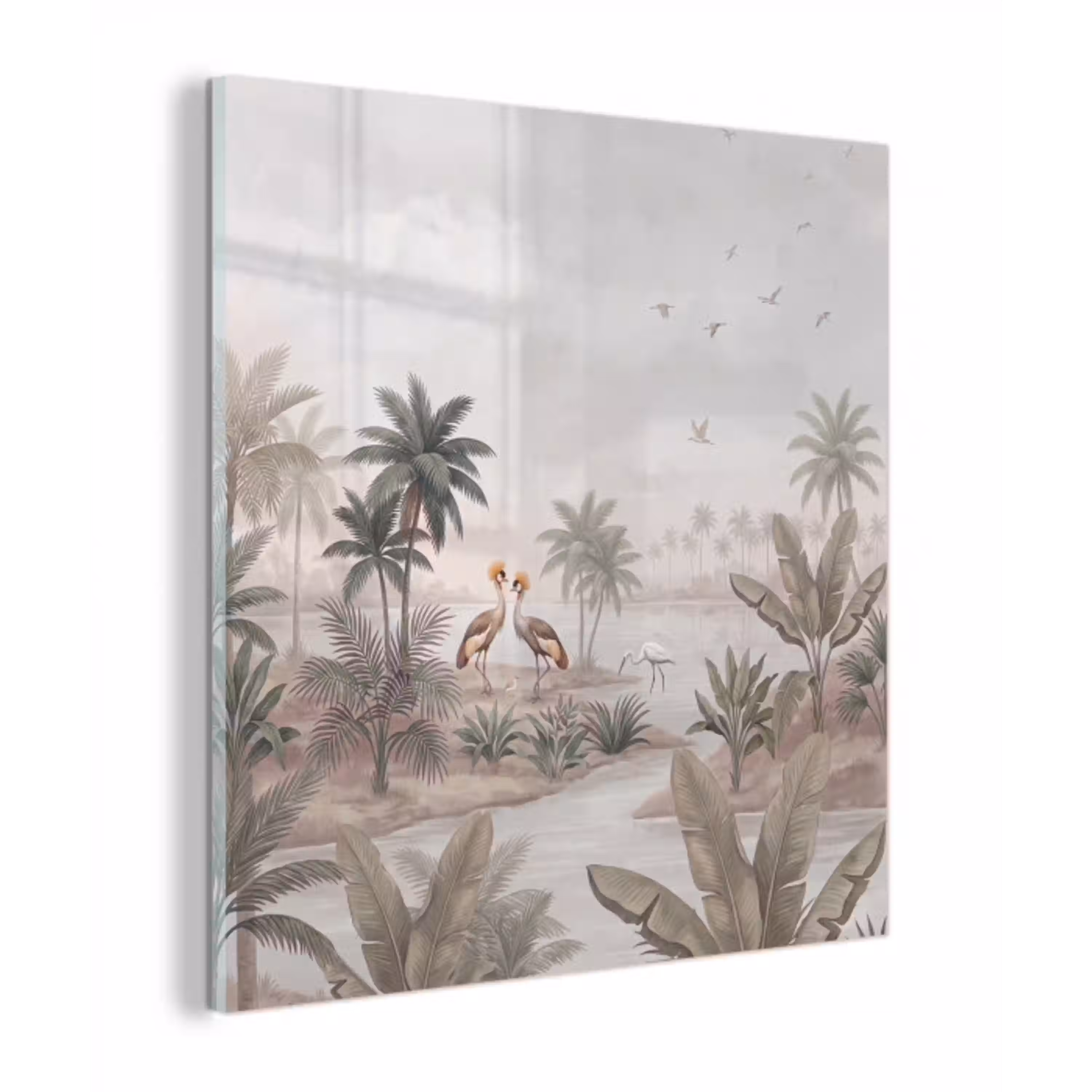 Kraanvogels - Palmbomen - Tropisch plexiglas 5mm klein -z3d