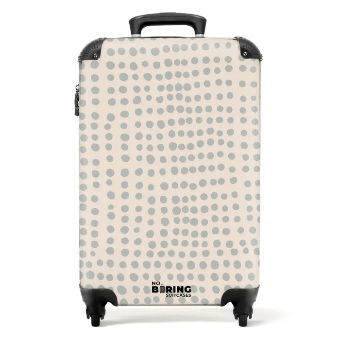 Grijsblauwe stippen NBS - Handbagage koffer - Volwassenen Unisex middel -productfoto_recht