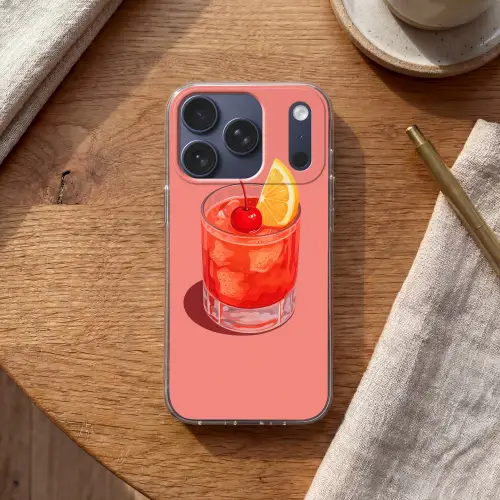 Glas - Ijsblokjes - Citroen - Kers Telefoonhoesje iPhone 17 Pro klein -sfeer1