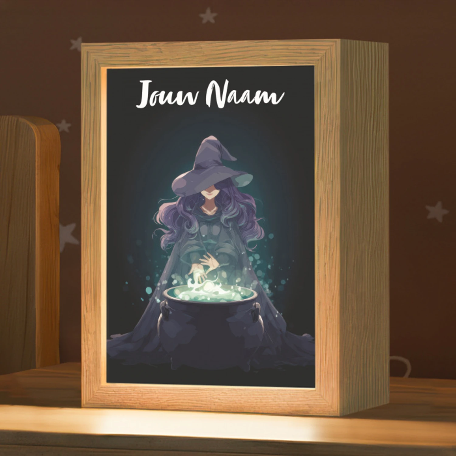 Heks - Magie - Heksenketel - Paars Light Box met kabel (Kinderlampje) klein -zzz_3d_website