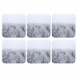 Bos - Sneeuw - Winter - Natuur - Wit onderzetter kurk middel -3d