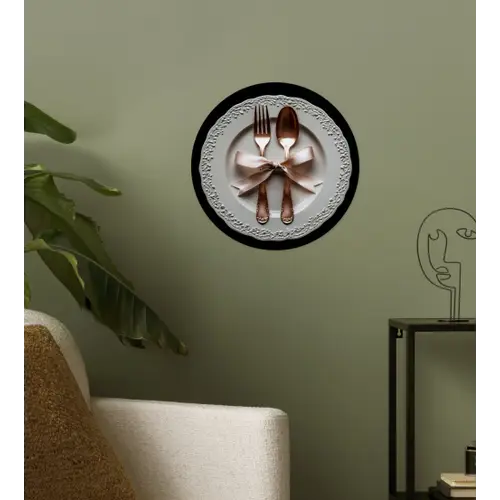 Rose - Strik - Bestek Wandcirkel behangsticker klein -sfeer2