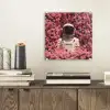 Bloemen - Roze - Astronaut plexiglas 5mm klein -sfeer1