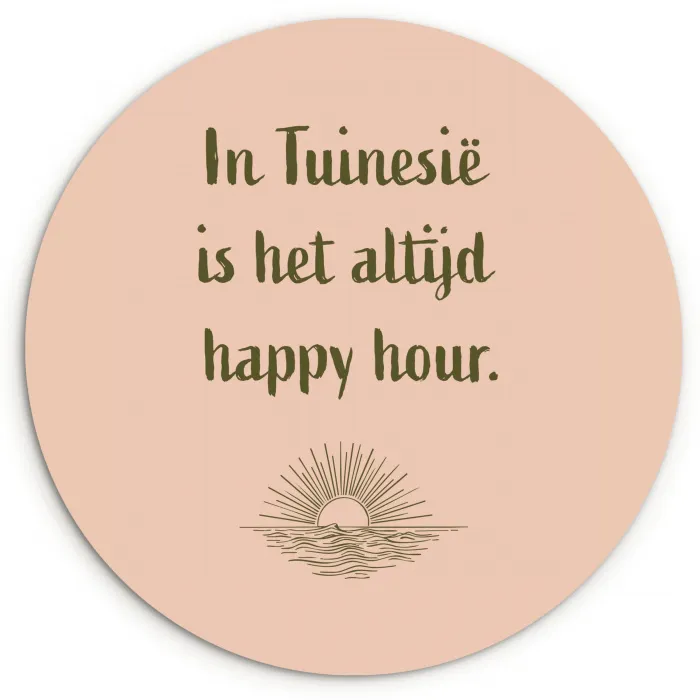 Tuin - Roze - Quote - Zon Wandcirkel plexiglas klein -3d