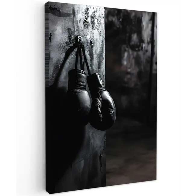 Bokshandschoenen - Muur - Duister - Zwart canvas 2cm klein -z3d