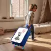 Zebra met roze ballon Kinderkoffer - Blauw klein -sfeer1
