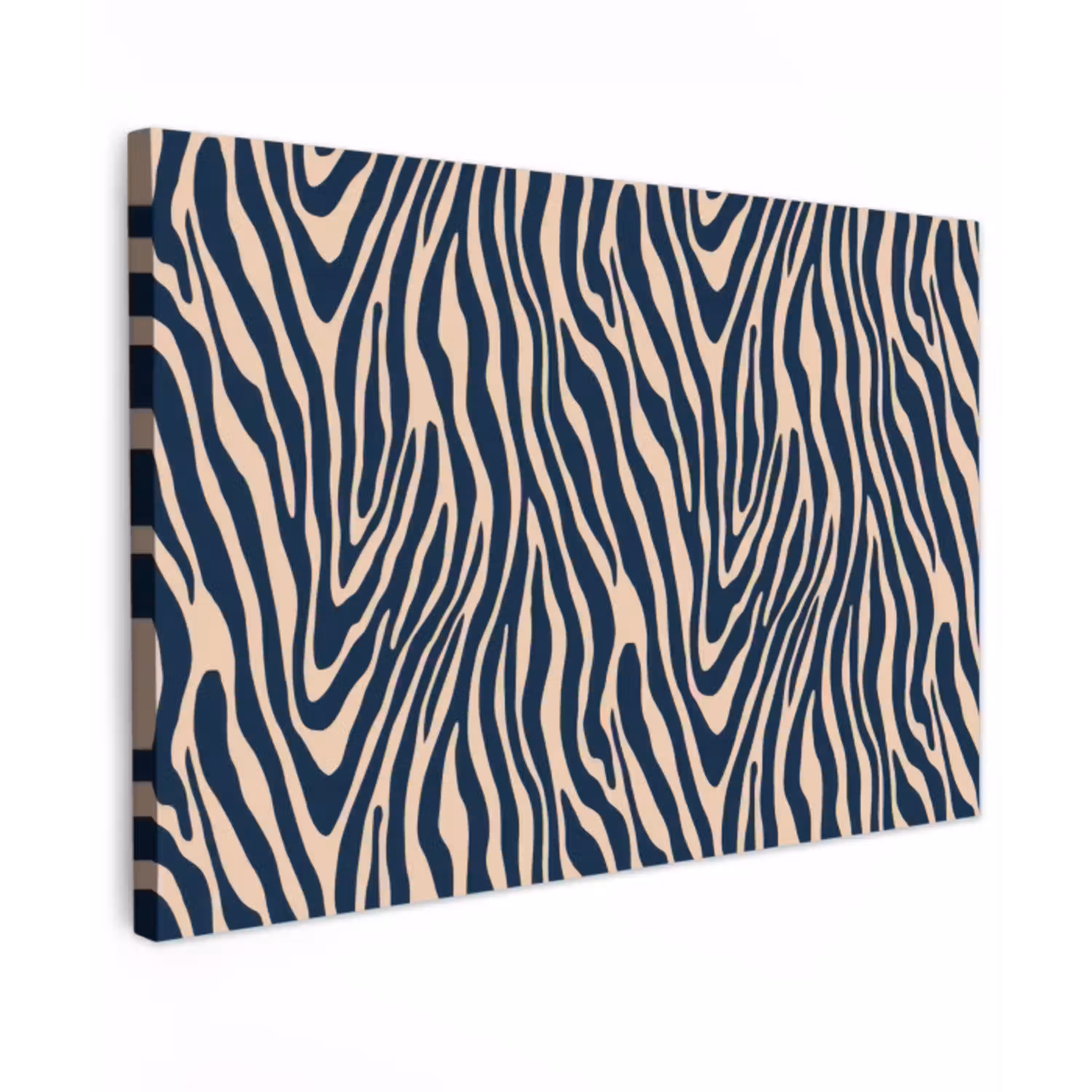 Zebra - Patroon - Blauw - Beige canvas 2cm klein 34 -z3d