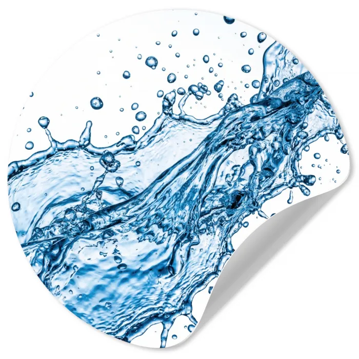 Spash - Water - Blauw Wandcirkel behangsticker klein -3d