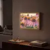 Bloemen - Paars - Bijen Light Box met batterij (Wandlamp) middel -sfeer1
