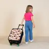 Zwart, wit en bruin hartjespatroon op oudroze achtergrond Kinderkoffer - Zwart klein -sfeer1