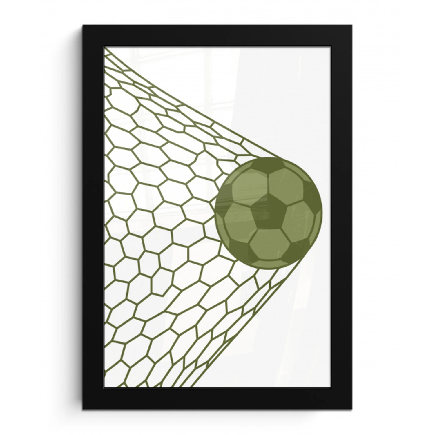 Voetbal - Goal - Sport - Groen fotolijst zwart zonder passe partout klein -3d
