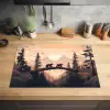 Beren - Bomen - Landschap - Zonsondergang Inductie beschermer vinyl 3mm klein -sfeer5