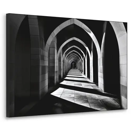Gang - Bogen - Schaduw - Diepte Textielframe zwart klein -3d
