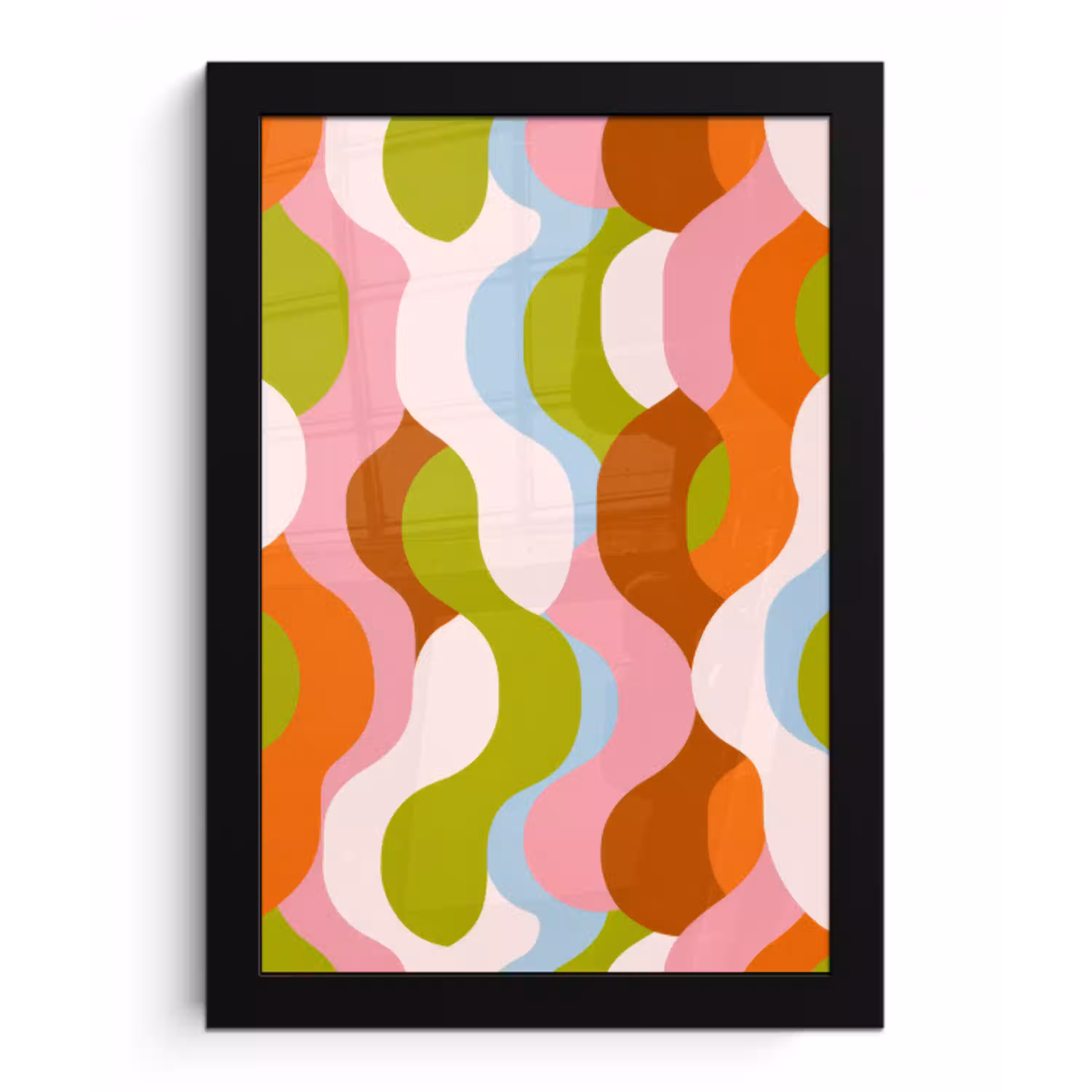 Abstract - Vormen - Roze fotolijst zwart zonder passe partout klein -3d