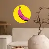 Banaan - Grafisch - Geel Wandcirkel behangsticker klein -sfeer1