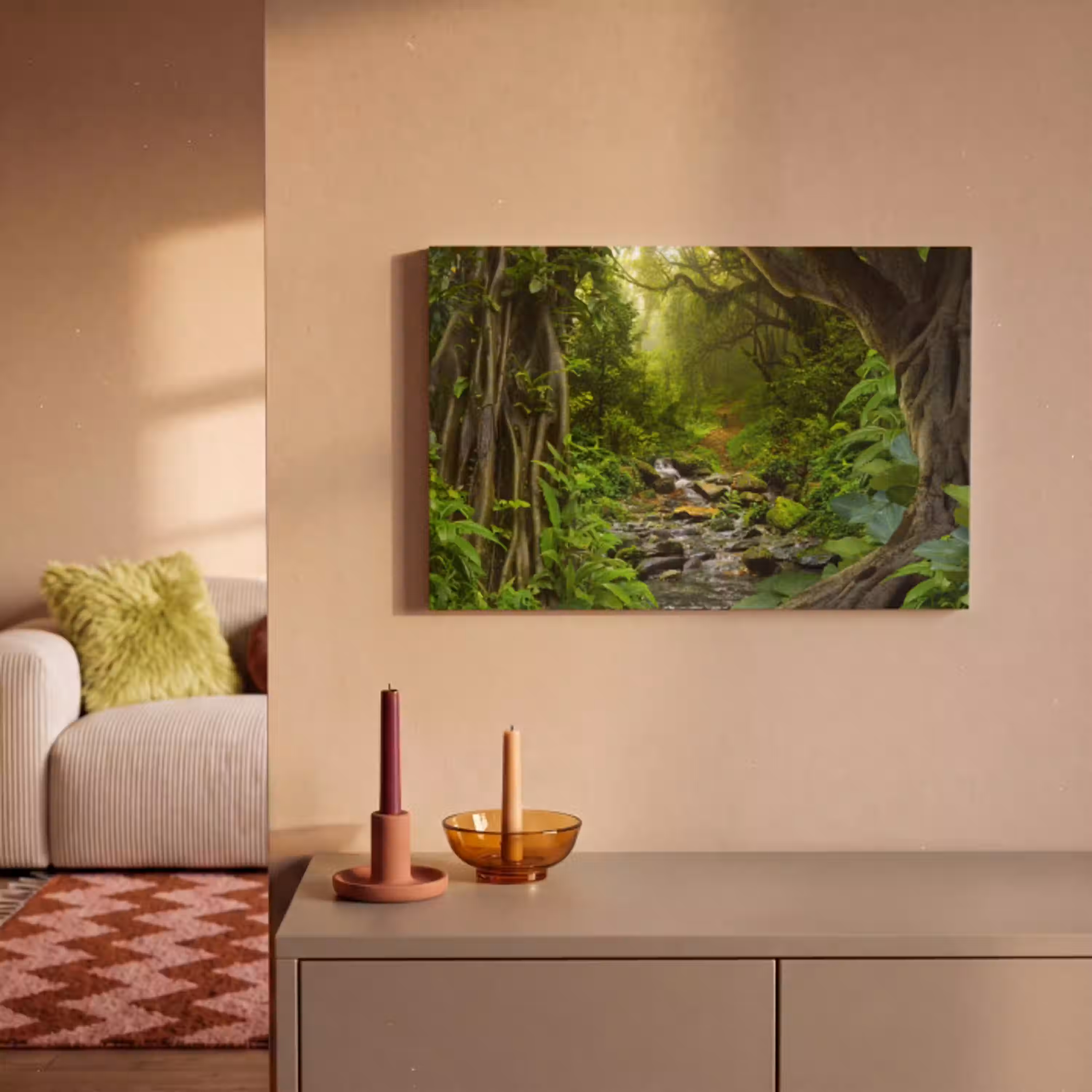 Natuur - Water - Jungle - Bos - Tropisch canvas 2cm klein -sfeer1