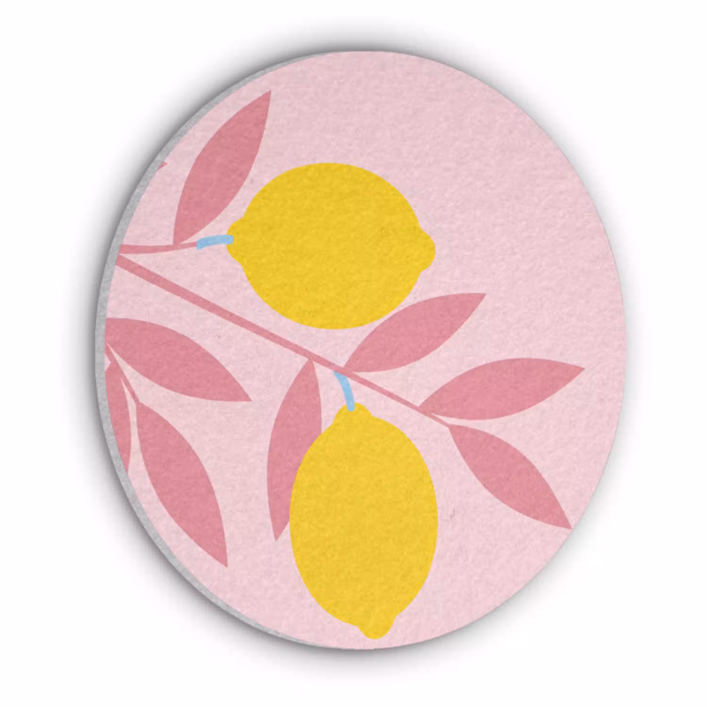Fruit - Tak - Natuur - Abstract - Roze Akoestische PET Vilt - Rond klein -3d