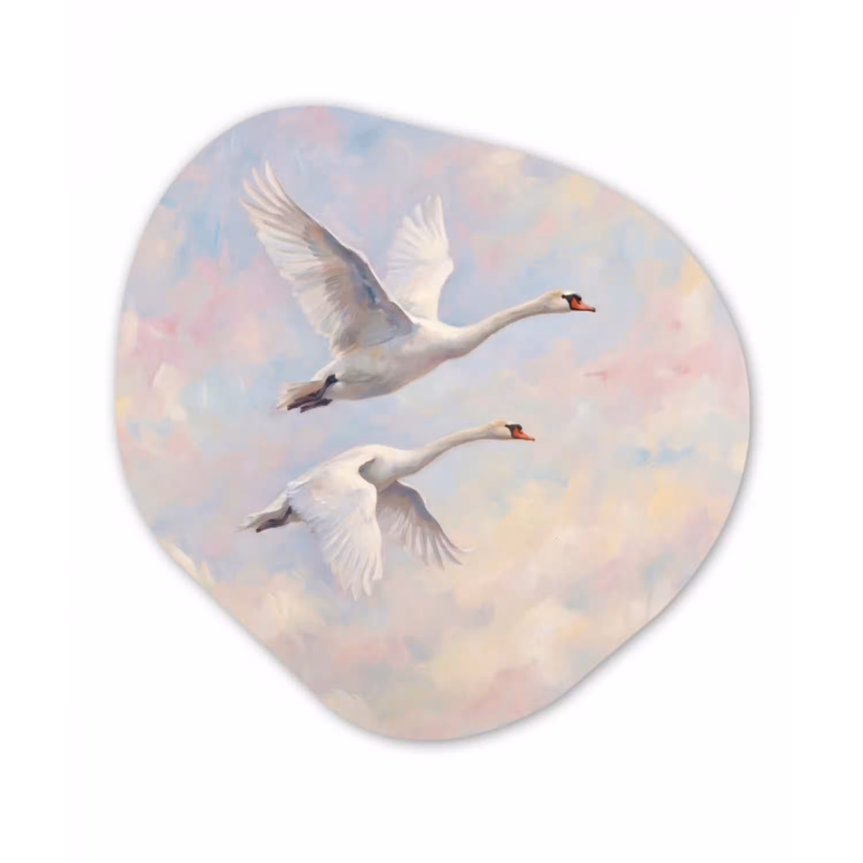 Vogel - Vliegend - Lucht - Modern - Pastel Wandcirkel Organisch Forex 3mm klein -3d