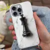 Schaakstuk - Koning - Zwart - Marmer Hoesje iPhone 16 Pro Max met koord klein -sfeer3