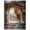 Doorkijk - Rozen - Vintage - Poort poster papier klein -3d
