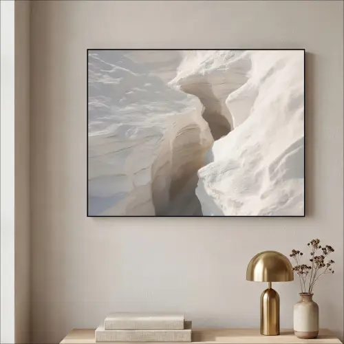 Kloof - Wit - Sneeuw Textielframe zwart klein -sfeer2