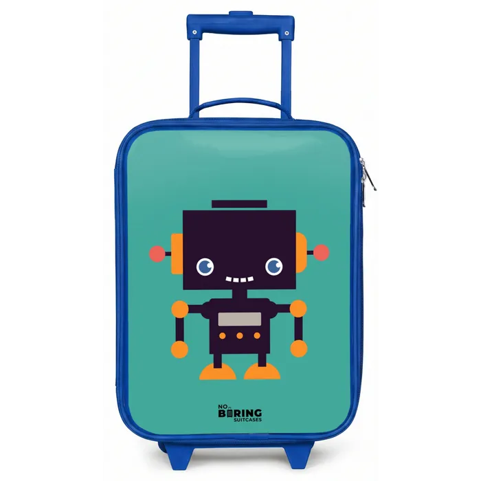 Groene robot Kinderkoffer - Blauw klein -zz3dotto