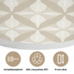 Patroon - Klassiek - Beige Akoestische PET Vilt - Rond klein 838 -closeup_DE