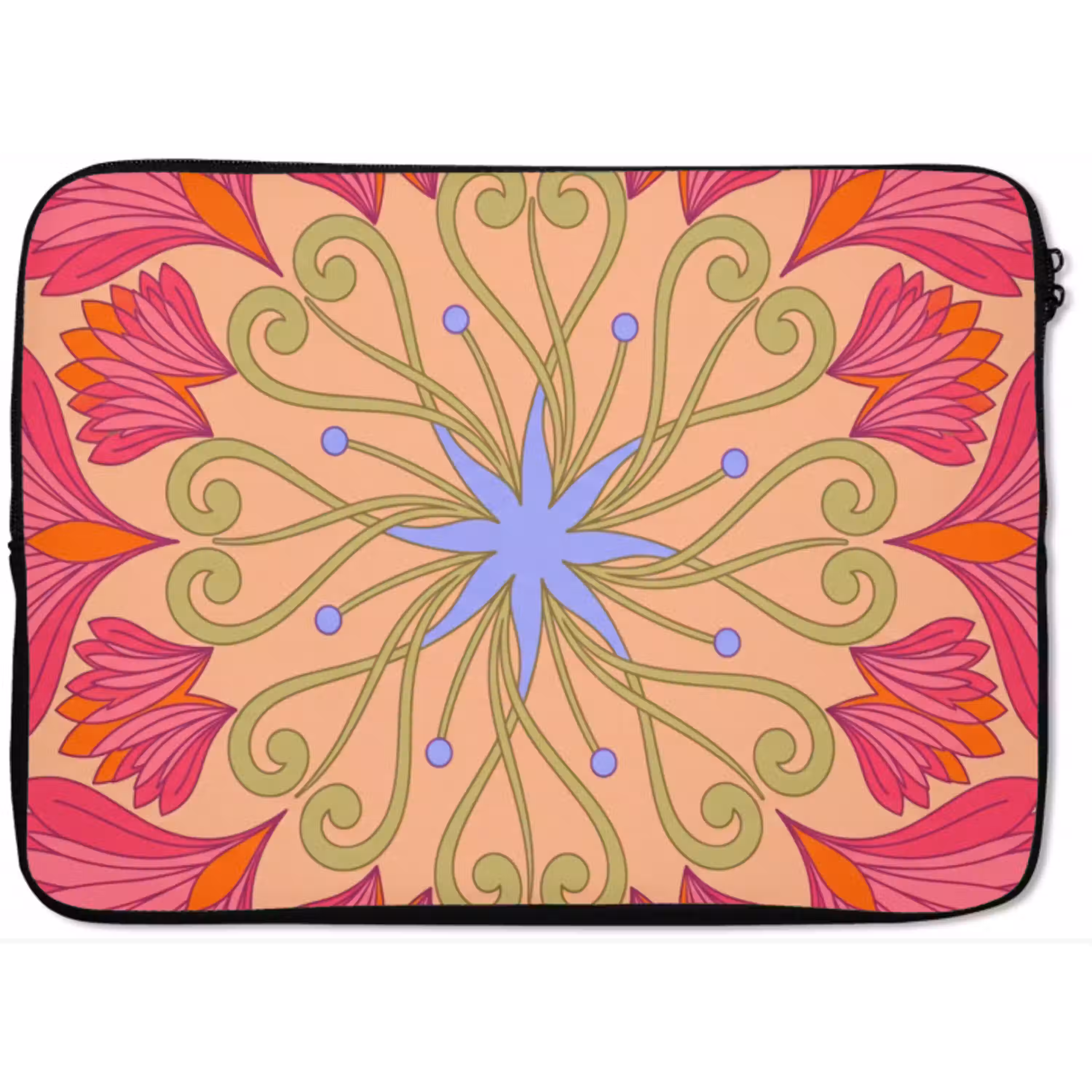 Bloemen - Patroon - Abstract - Roze - Decoratief laptophoes neopreen klein -zkaufland3dotto