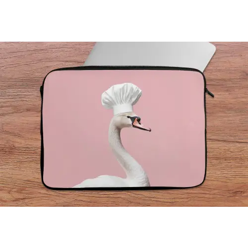Zwaan - Koksmuts - Mooi - Klassiek laptophoes neopreen klein -tafel