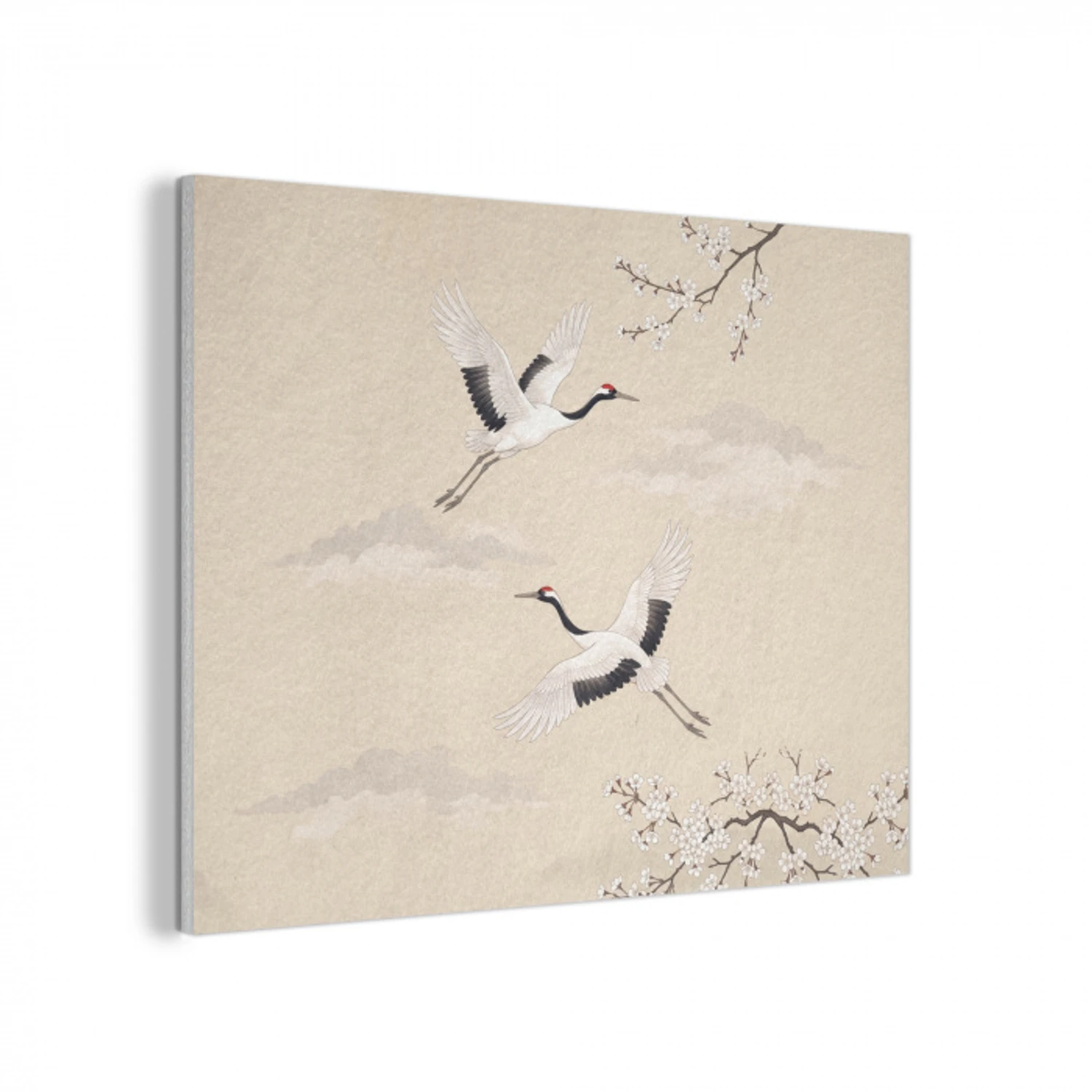 Kraanvogels - Bloesem - Beige PET vilt klein -3d