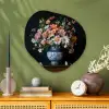 Hout - Vaas - Kleuren - Bloemen Wandcirkel Organisch Plexiglas middel -sfeer2