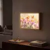 Vlinders - Oranje - Bloemen Light Box met batterij (Wandlamp) middel -sfeer1