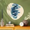 Vissen - Minimalistisch - Blauw Wandcirkel Organisch Plexiglas middel -sfeer2