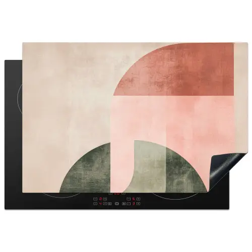 Cirkel - Abstract - Roze Inductie beschermer vinyl 3mm klein -3d