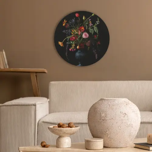 Bloemen - Bessen - Klassiek Akoestische PET Vilt - Rond klein -sfeer1