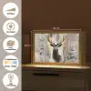 Abstract - Hert - Gewei - Goud Light Box met kabel (Tafellamp) klein -USP_websiteoverzichtNL