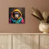 Graffiti - Chimpansee - Jas - Aap - Verf aluminium wit klein -sfeer4