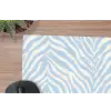Zebra - Motief - Blauw - Wit muismat rubber klein 262 -closeup
