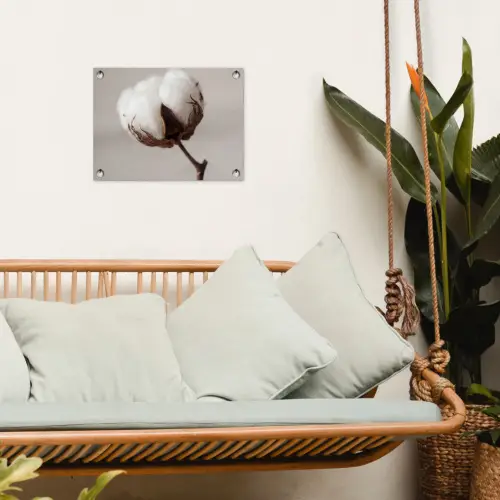 Katoenbol - Minimalistisch - Wit tuinposter los doek klein -sfeer7
