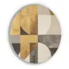 Abstract - Goud - Grijs - Vormen - Geometrisch Akoestische PET Vilt - Rond klein -3d