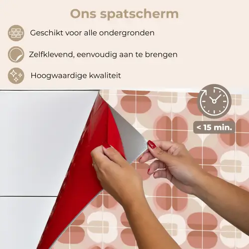 Retro - Klassiek - Roze keuken achterwand spatscherm klein 900 -spatscherm_NL