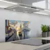 Zeilboot - Zon - Pier - Hout keuken achterwand spatscherm klein -3d_schuin
