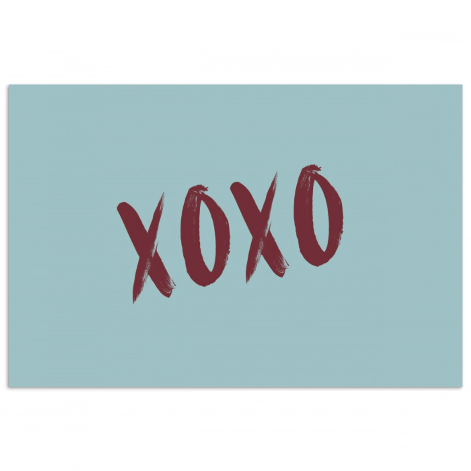 XOXO - Blauw - Rood poster papier klein -3d