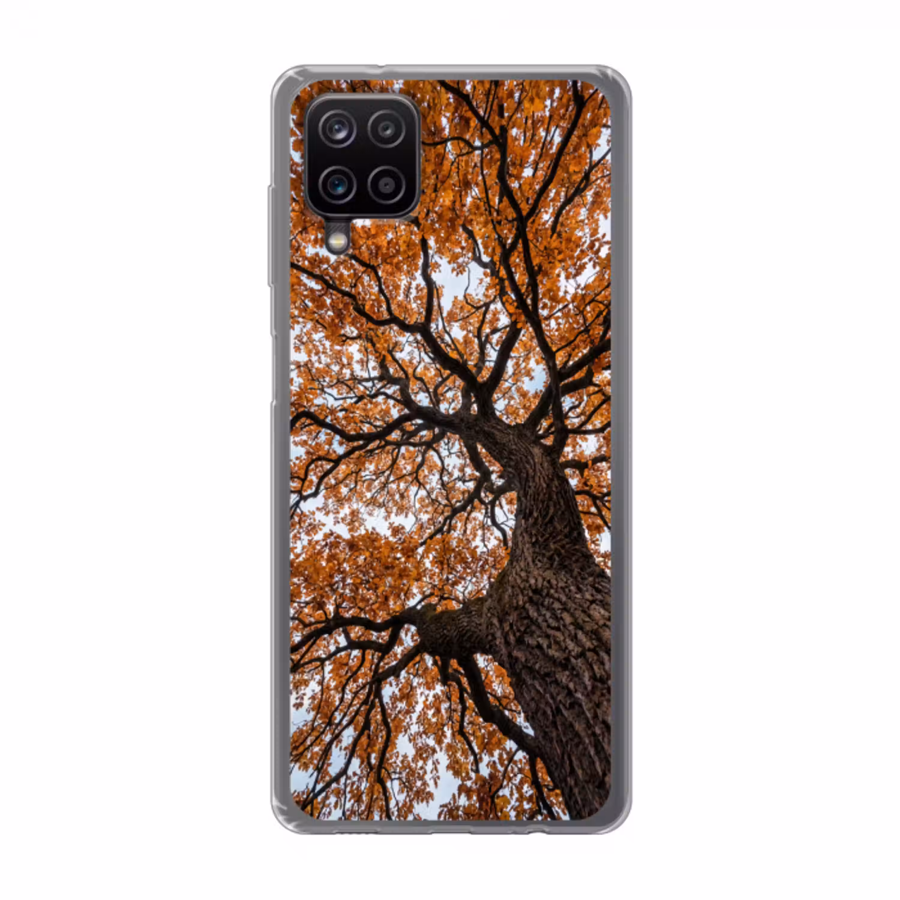 Boom - Bladerdak - Herfst - Oranje - Sfeervol Telefoonhoesje Samsung Galaxy A12 klein -3d
