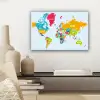 Wereldkaart - Kleuren - Letters - Kinderen - Jongens - Meisjes canvas 2cm klein -sfeer6