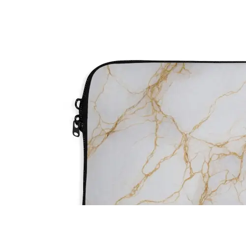 Wit - Goud - Marmer - Aders laptophoes neopreen klein 279 -detail