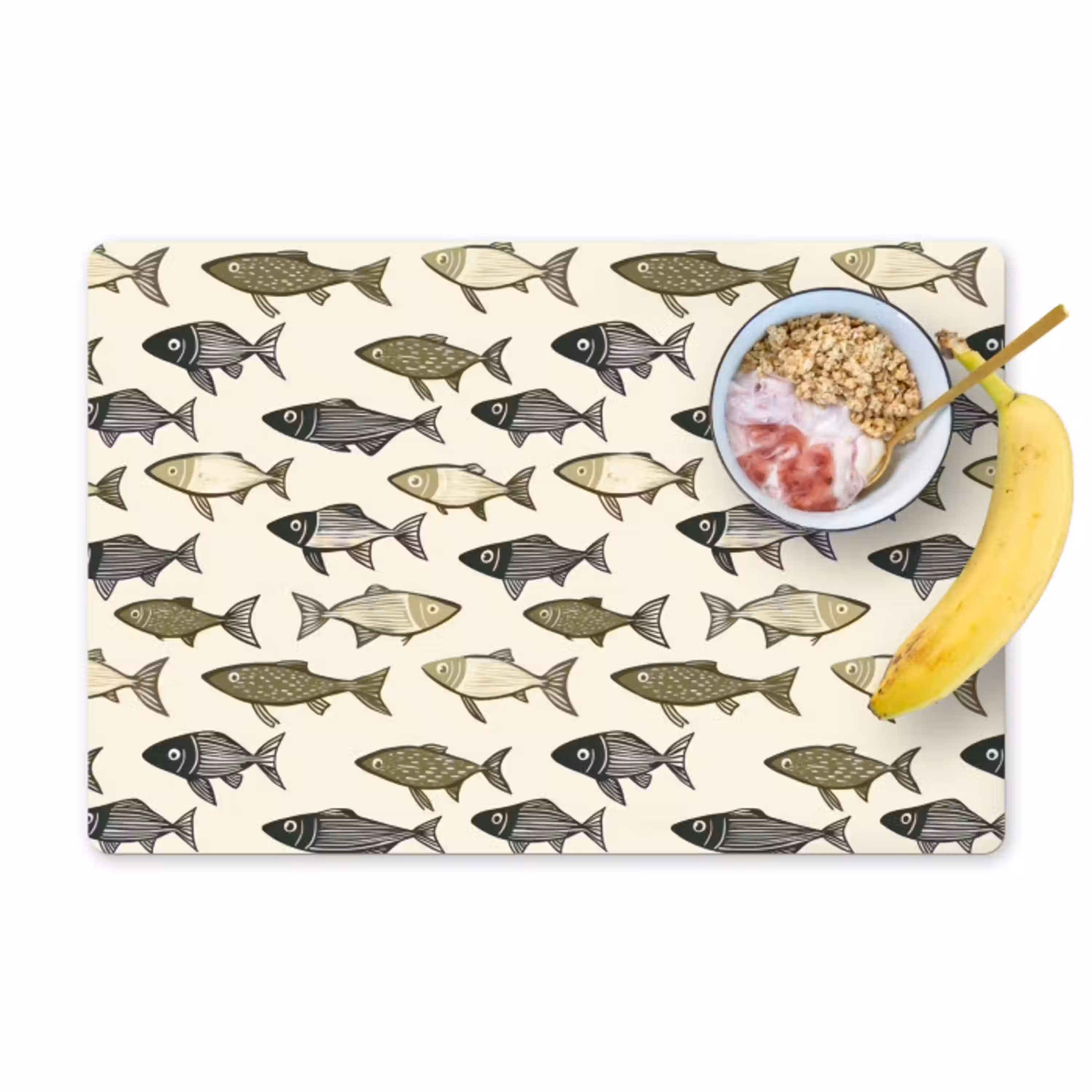 Vissen - Klassiek - Groen Placemat vinyl groot 368 -zzzproduct_Kitchenyeah-website