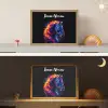 Paard - Dier - Rook - Zwart - Kleuren Light Box met batterij (Wandlamp kind) middel -sfeer3_kind