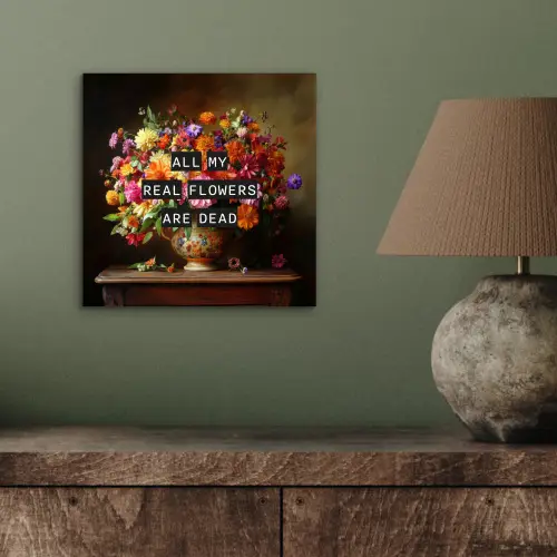 Kleur - Bloemen - Vintage - Bloemenvaas aluminium wit klein -sfeer2