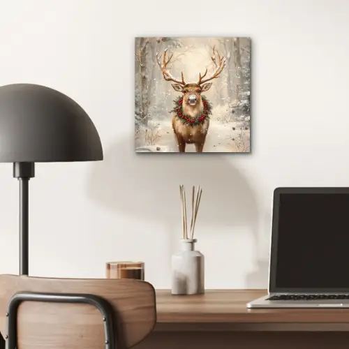 Kerst - Rendier - Winter - Krans aluminium wit klein -sfeer5